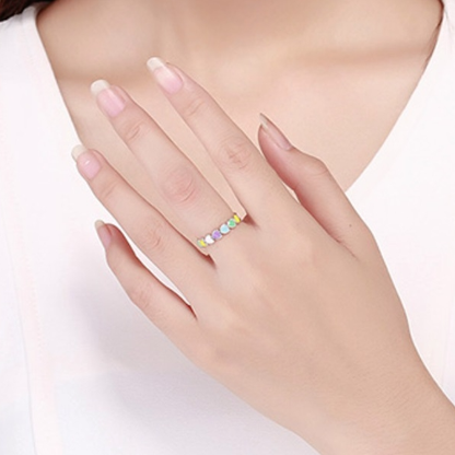 Colorful Hearts Ring