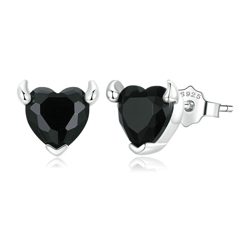 Black Heart Earrings