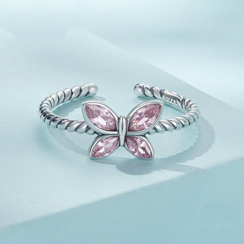 Pink Butterfly Ring