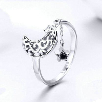 Moon and Star Ring