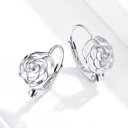 Rose Hoop Earrings