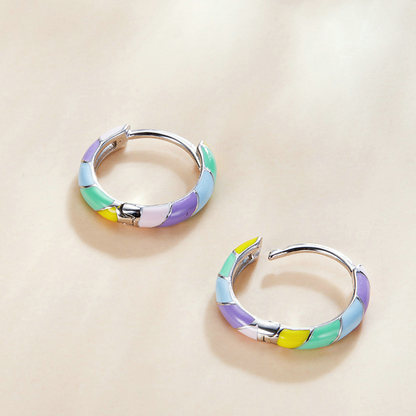 Enameled Hoop Earrings