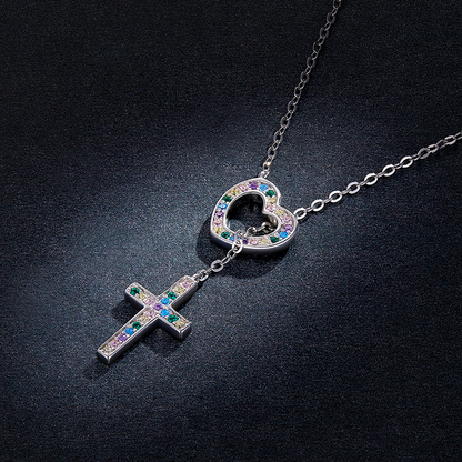 Heart Necklace with Cross