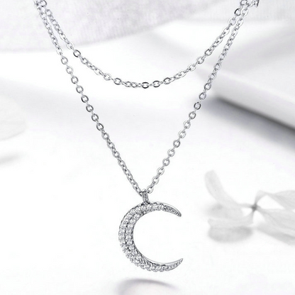 Double Moon and Stars Necklace