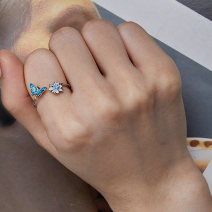 Butterfly Ring with Flower