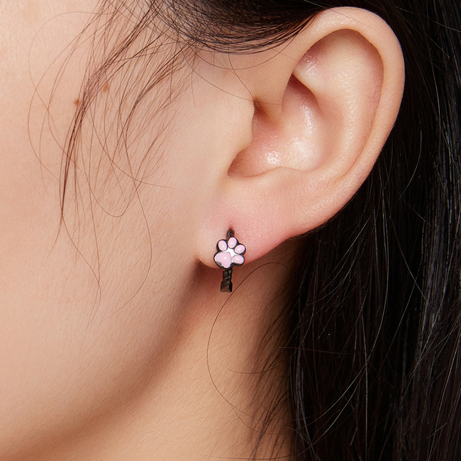 Cat Paw Hoop Earrings