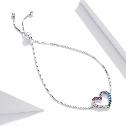 Rainbow Heart Bracelet