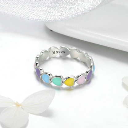 Colorful Hearts Ring