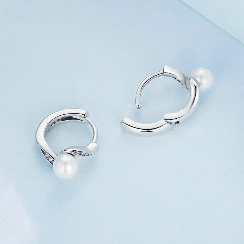 Pearl Hoop Earrings