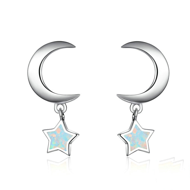 Moon and Star Earrings