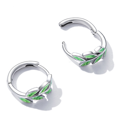 Leaf Hoop Earrings