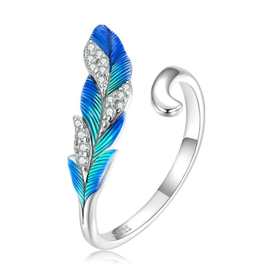 Blue Feather Ring