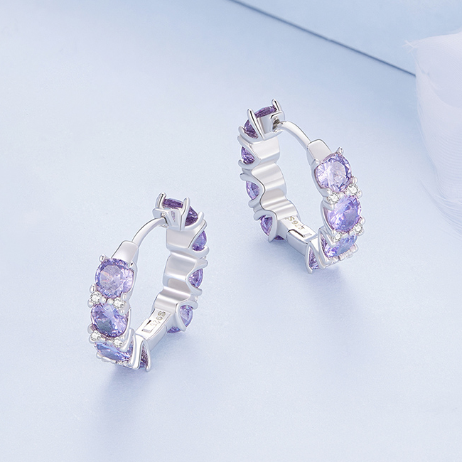 Violet Hoop Earrings