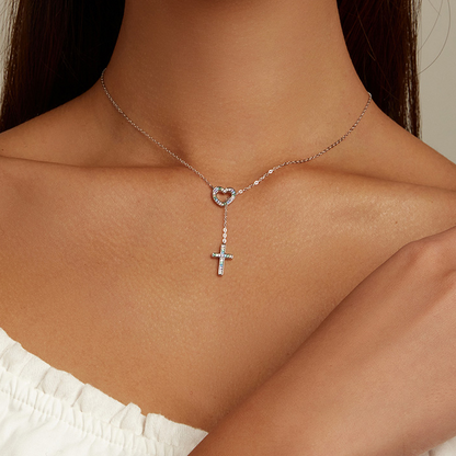 Heart Necklace with Cross