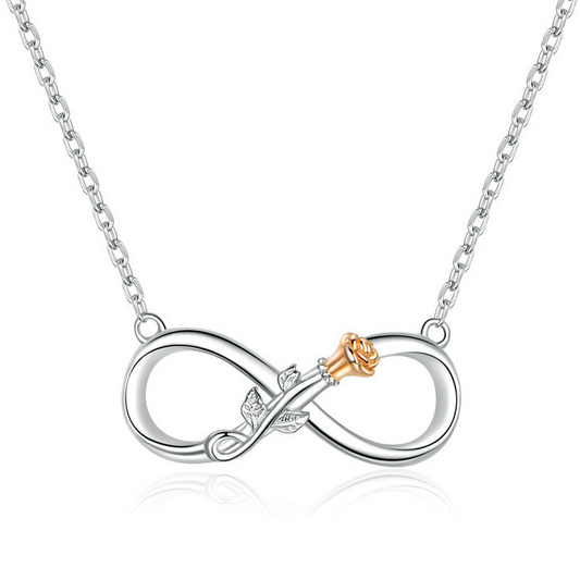 Infinity Necklace with Rose