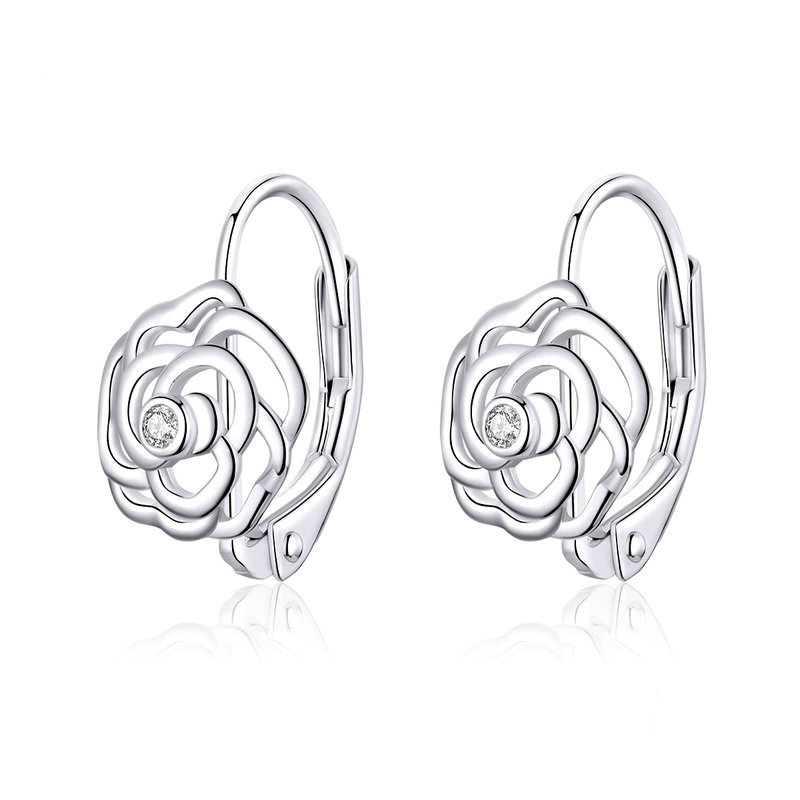 Rose Hoop Earrings