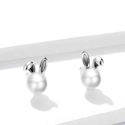 Rabbit Earrings with Pearls