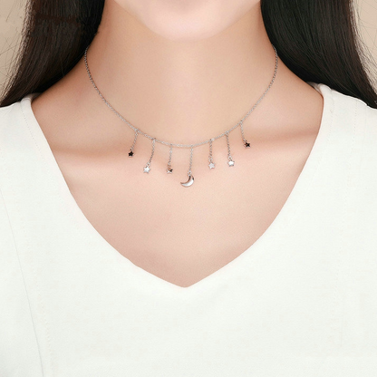 Moon and Stars Necklace