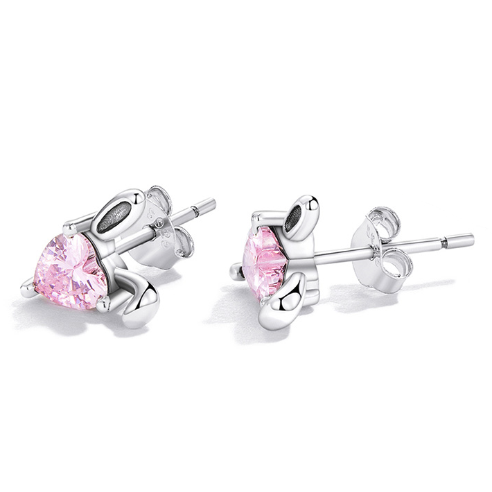 Rabbit Earrings with Hearts