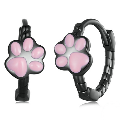 Cat Paw Hoop Earrings