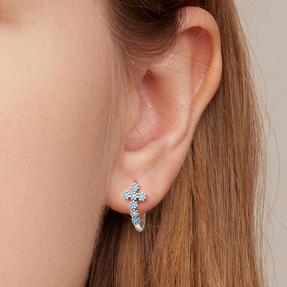 Turquoise Cross Earrings