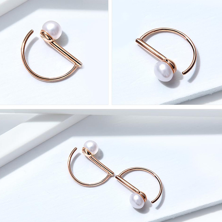 Hoop Earrings with Pearls