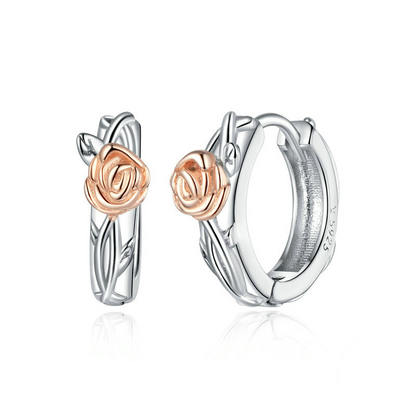 Rose Hoop Earrings