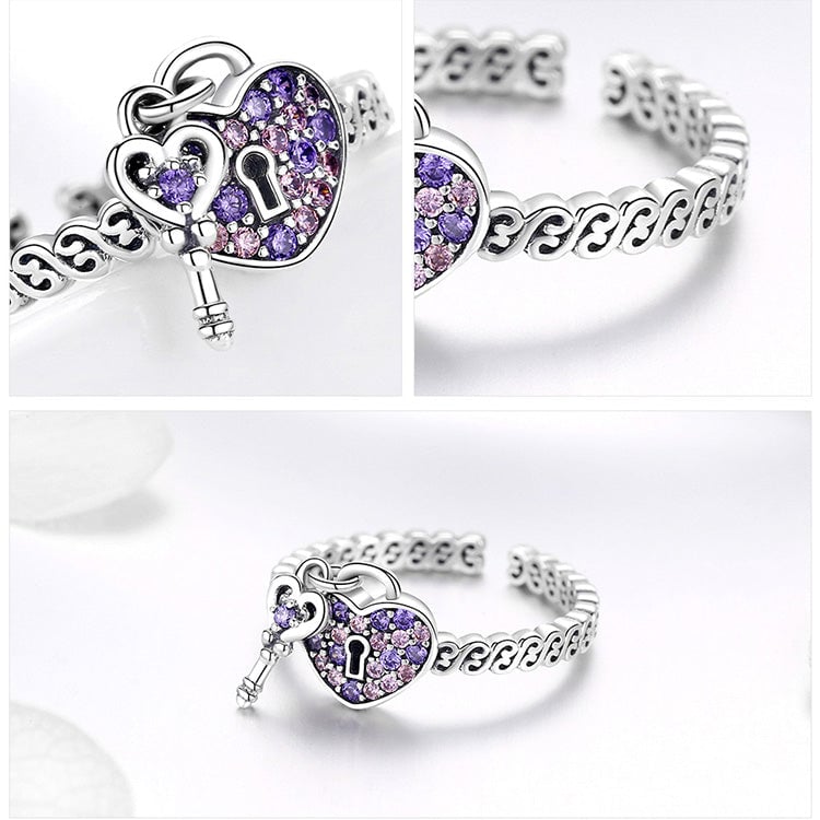 Heart Padlock Ring