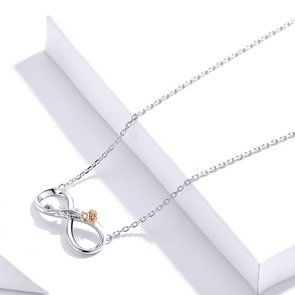 Infinity Necklace with Rose