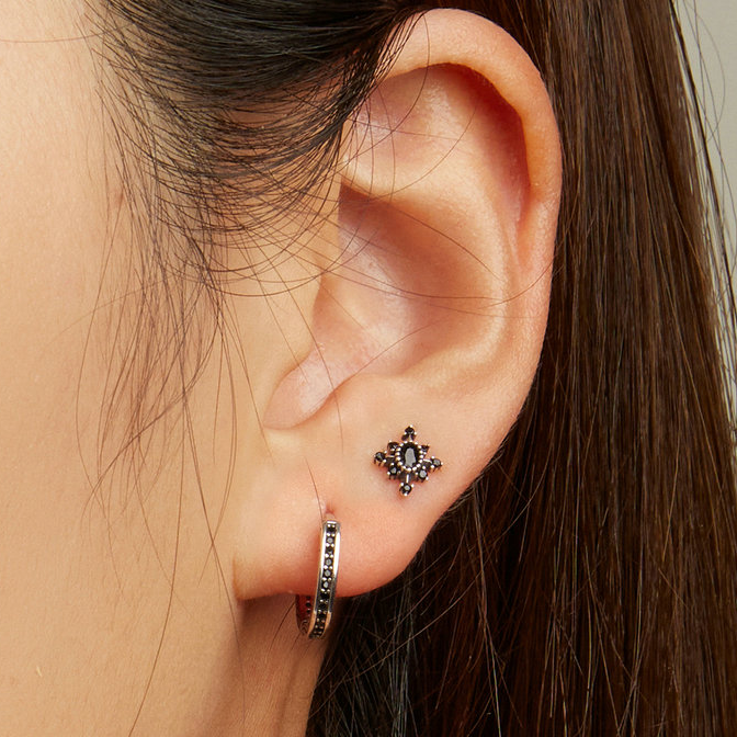 Black Star Earrings