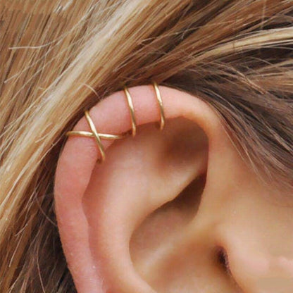 Double U X Ear Ring