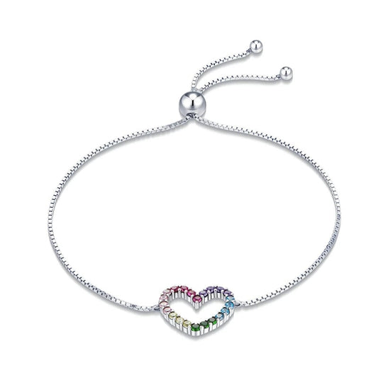 Rainbow Heart Bracelet