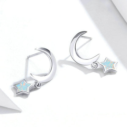 Moon and Star Earrings