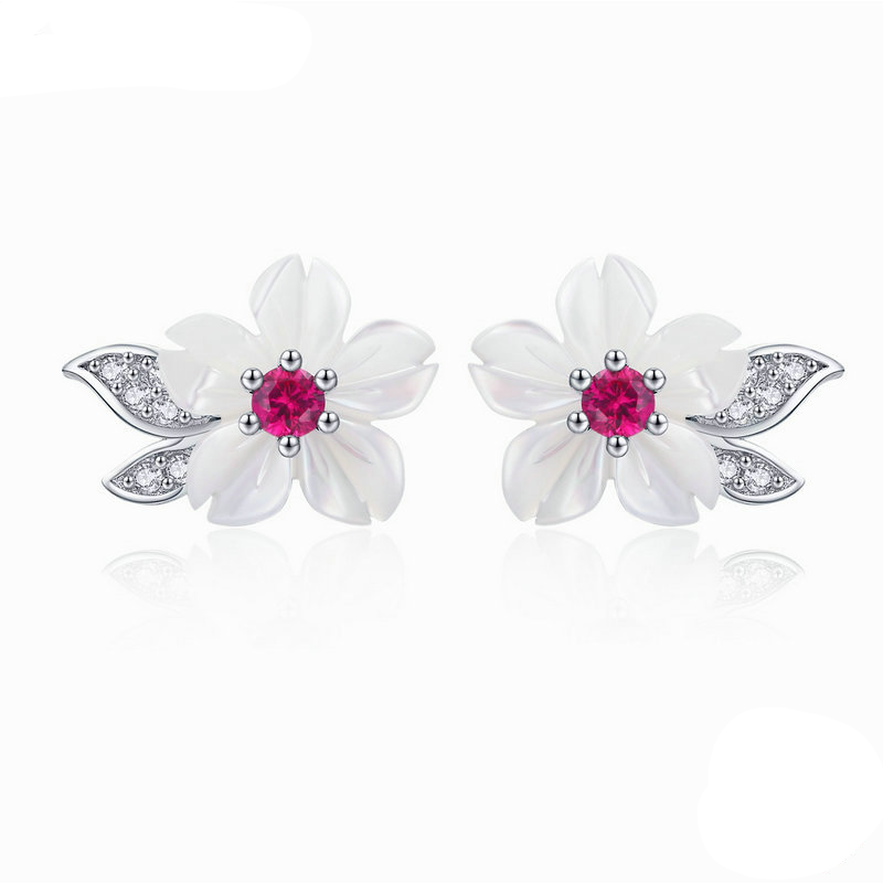 White Flower Earrings