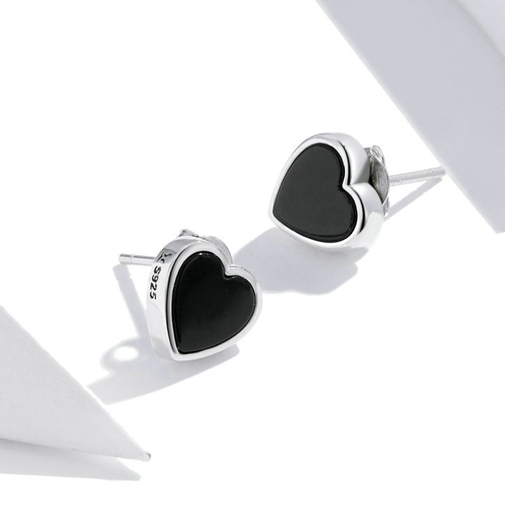 Black Heart Earrings