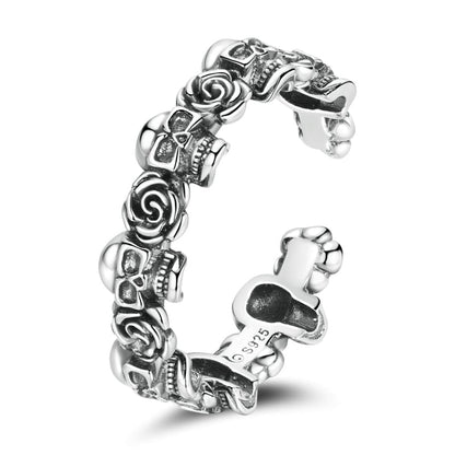 Skulls and Roses Ring