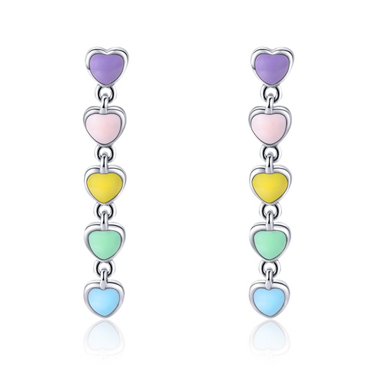 Colored Heart Earrings