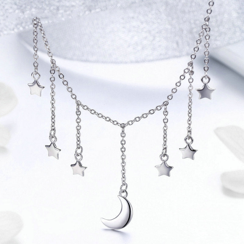 Moon and Stars Necklace