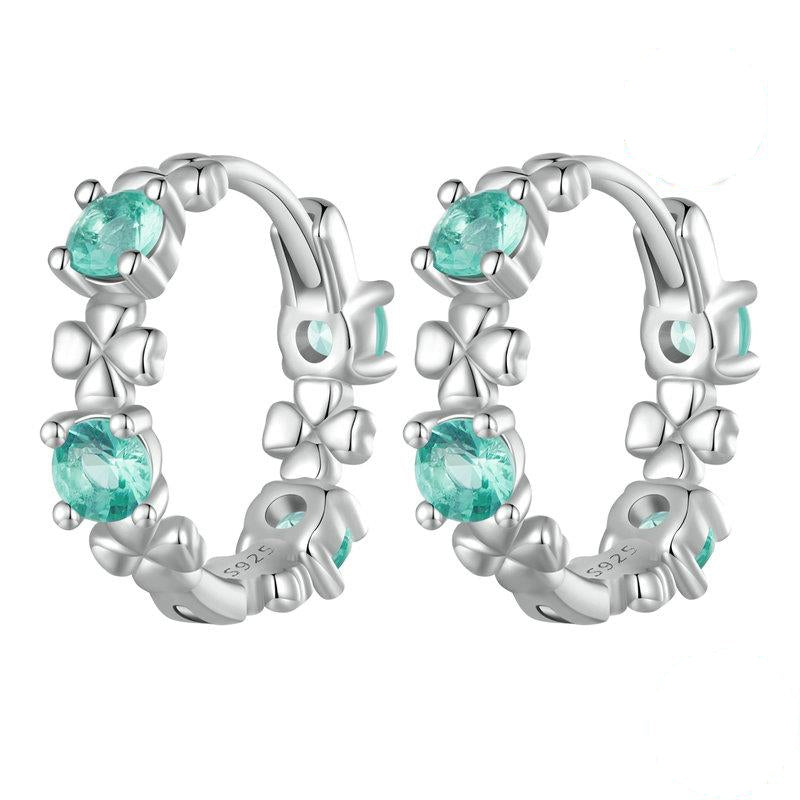 Four-Leaf Clover Hoop Earrings