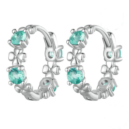 Four-Leaf Clover Hoop Earrings