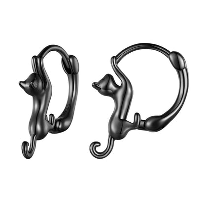 Cat Hoop Earrings