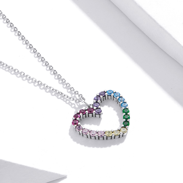 Rainbow Heart Necklace