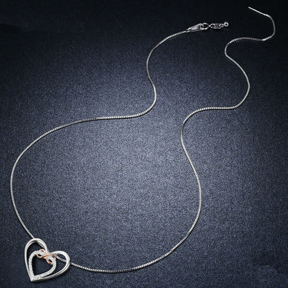 Double Heart Necklace with Infinity