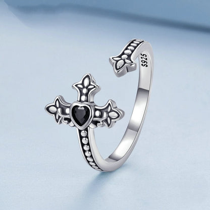 Cross with Heart Ring