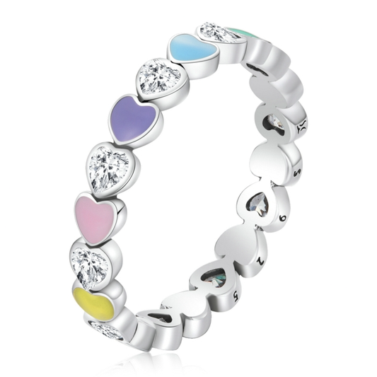 Colorful Hearts Ring