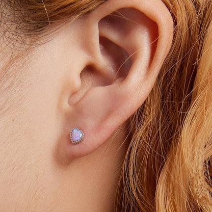 Opal Heart Earrings