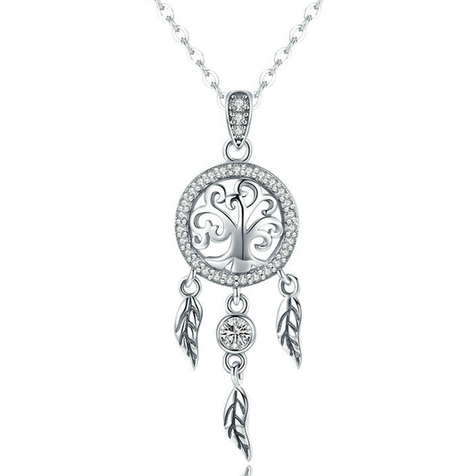 Dreamcatcher Necklace with Tree of Life