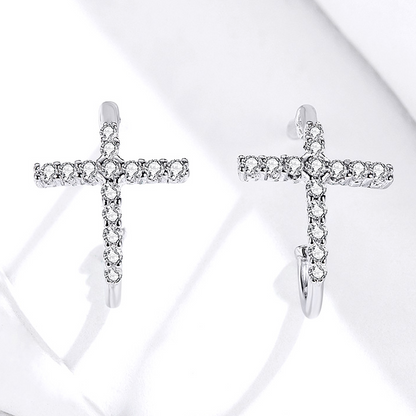 Hoop Earrings with Cross