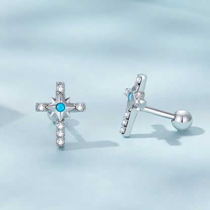 Shiny Cross Earrings