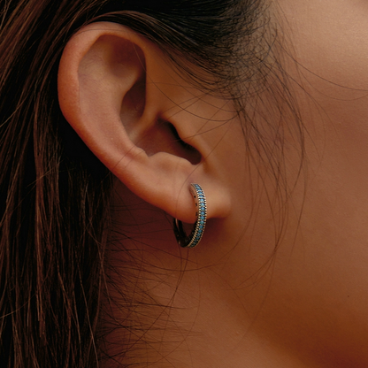 Blue Hoop Earrings